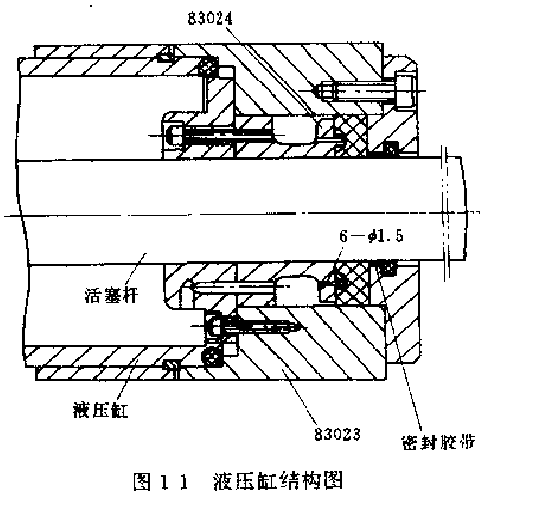 T618A型液壓臥式鏜床液壓缸結(jié)構(gòu)圖